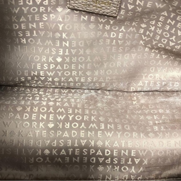 Kate Spade New York Chester Street Pebble Leather Satchel EUC Almond, Black Trim - Picture 4 of 6